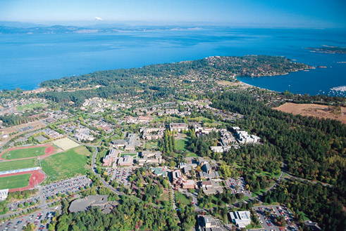 Aerial view 

of UVic
